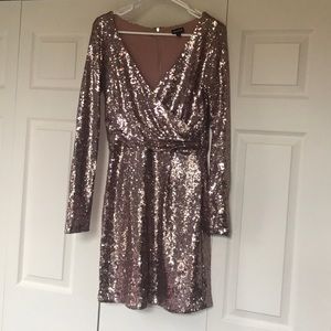 Long sleeve sequin dress